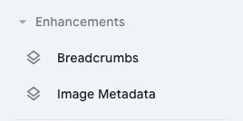 Screenshot showing the Enhancements section of Google Search Console